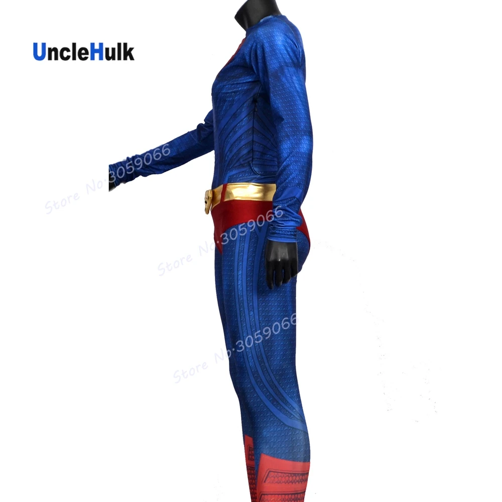 Высокое качество Человек из стали Супермен печатных спандекс лайкра с 3D мышцы затенение Косплей Костюм(с логотипом груди) 1 | UncleHulk