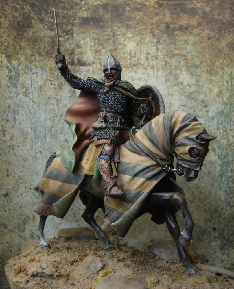 1/ 24 75mm soldier with sword and the horse Resin figure model kit