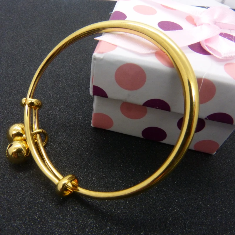 Smooth Children's Adjustable Jewelry Solid Yellow Gold Filled Kids Baby