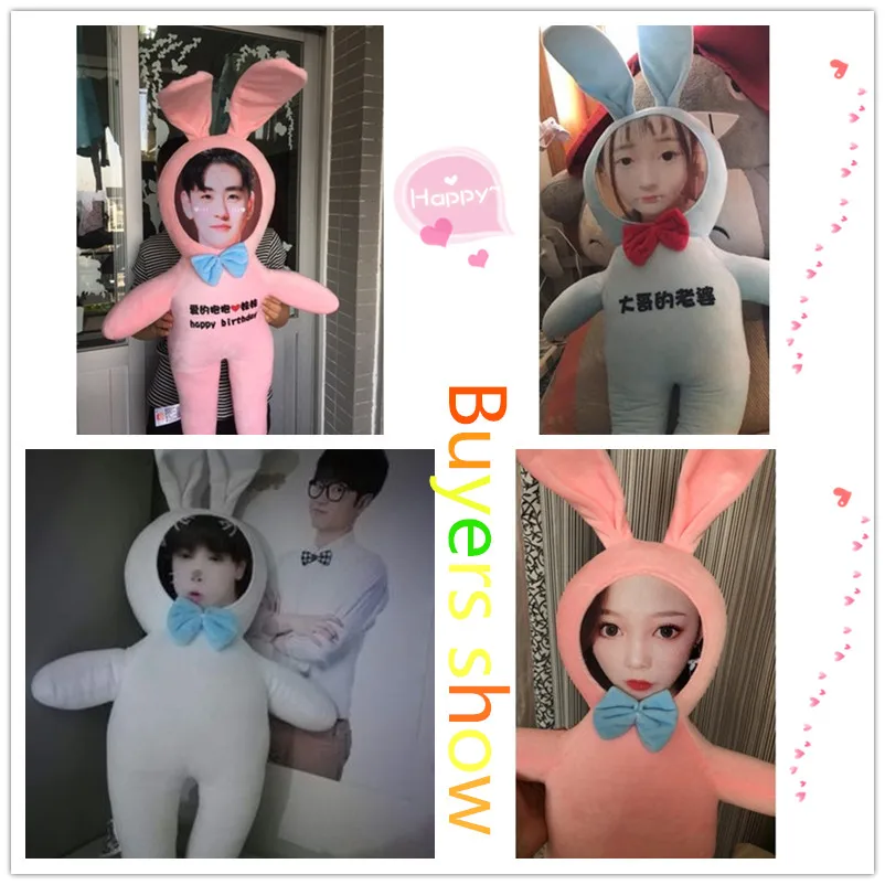 

Habinisi diy photo custom creative plush doll rabbit doll the best gift boneca lol baby reborn 4 colors girls toys hot sale