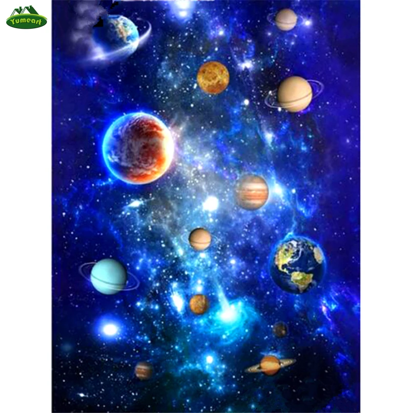 YUMEART алмазная живопись пейзаж планеты вышивка крестиком своими руками космос