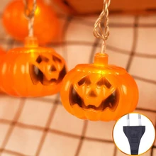 2,5 м 10 светодиодов Хэллоуин украшения свет шнура вечерние Prop 110 220 в ЕС штекер тыквы светодиодные полосы света бар сказочные рождественские огни