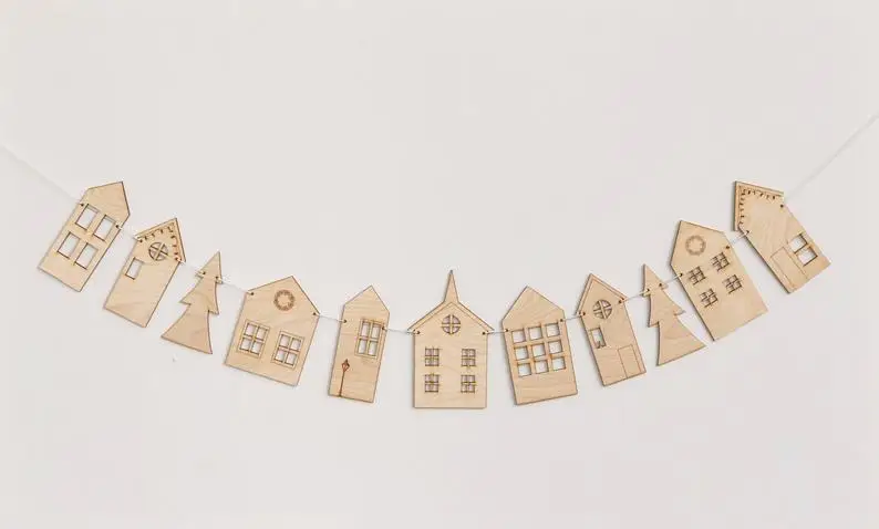 christmas village banner - plain | Дом и сад