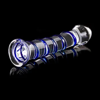 Crystal Pyrex Glass Dildo Penis Anal Butt Plug Prostate Massager G-spot Female Masturbator Sex toys For Women Man 3