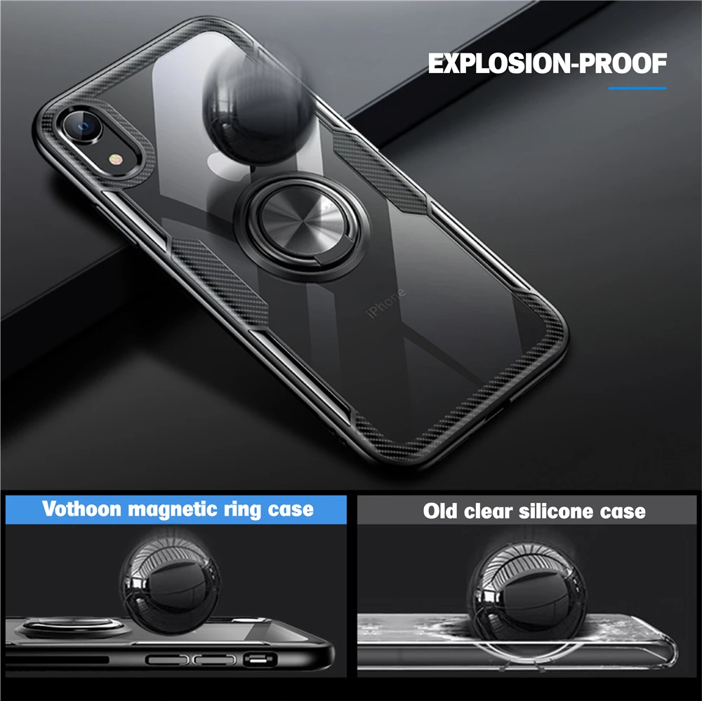 Vothoon чехол для телефона с магнитным кольцом iphone 12 Pro Max 11 Xs Xr 6s 7 8 Plus прозрачный