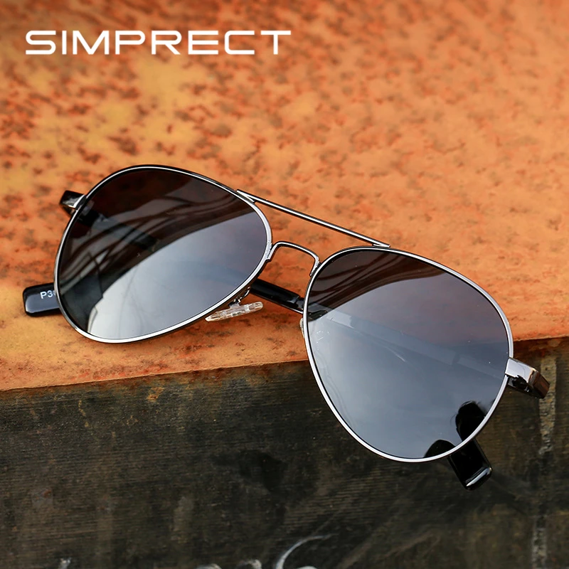 

SIMPRECT 2019 Pilot Sunglasses Men Polarized UV400 High Quality Metal Mirror Driving Sun Glasses Vintage Brand Designer Sunglass