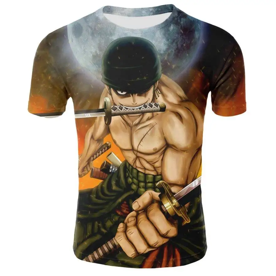 

luffy One Piece anime 3D Printed Fashion T-shirts Men Summer Short Sleeve 2019 Casual Tshirts zoro sanji cosplay Tee Shirts