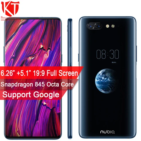 New Original ZTE Nubia Mobile Phone Dual Screen 6 26  5 1  6 8GB 64 128GB Snapdragon 845 Octa Core 16 24MP Camera Fingerprint