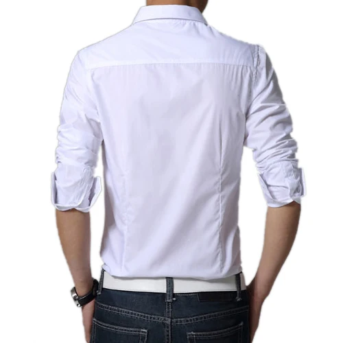 Мужская одежда Рубашки для мальчиков Slim Fit сплошной 17 Цвет бренд 3XL мода с длинным рукавом Camisas социальной masculinas Повседневное Camisas Hombre