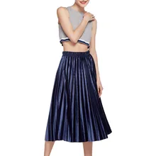 Модные женские ботинки, с завышенной талией бархатные чисто эластичный Плиссированные Половина-Длина юбка Для женщин Плиссированное Повседневное на каждый день модная юбка G0405#20