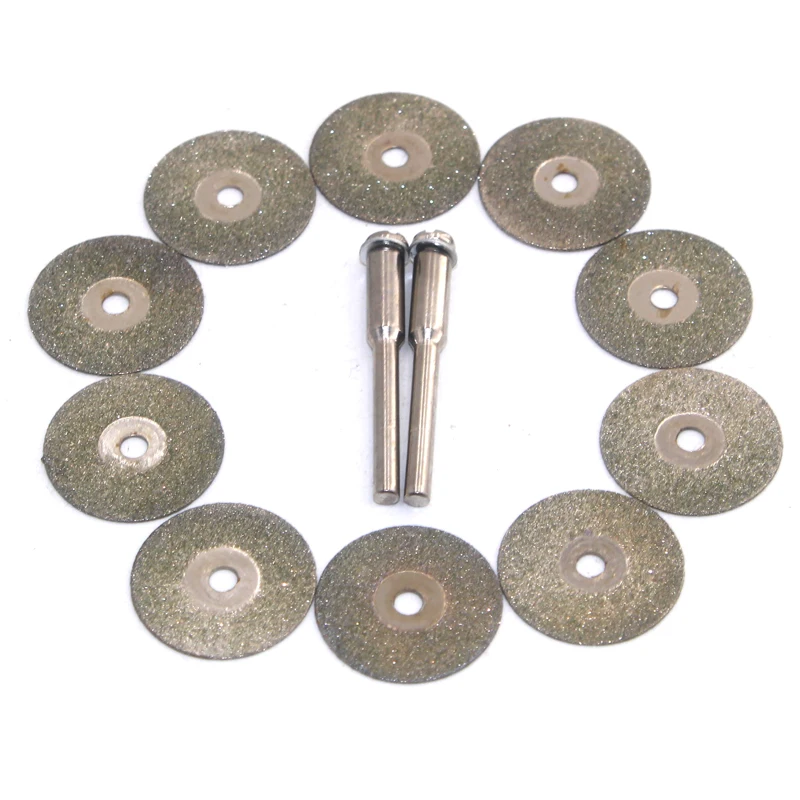 10 шт. 20 мм алмазные лезвия для ювелирных изделий/тонкий металл/стекло Dremel инструменты с 2 шатун
