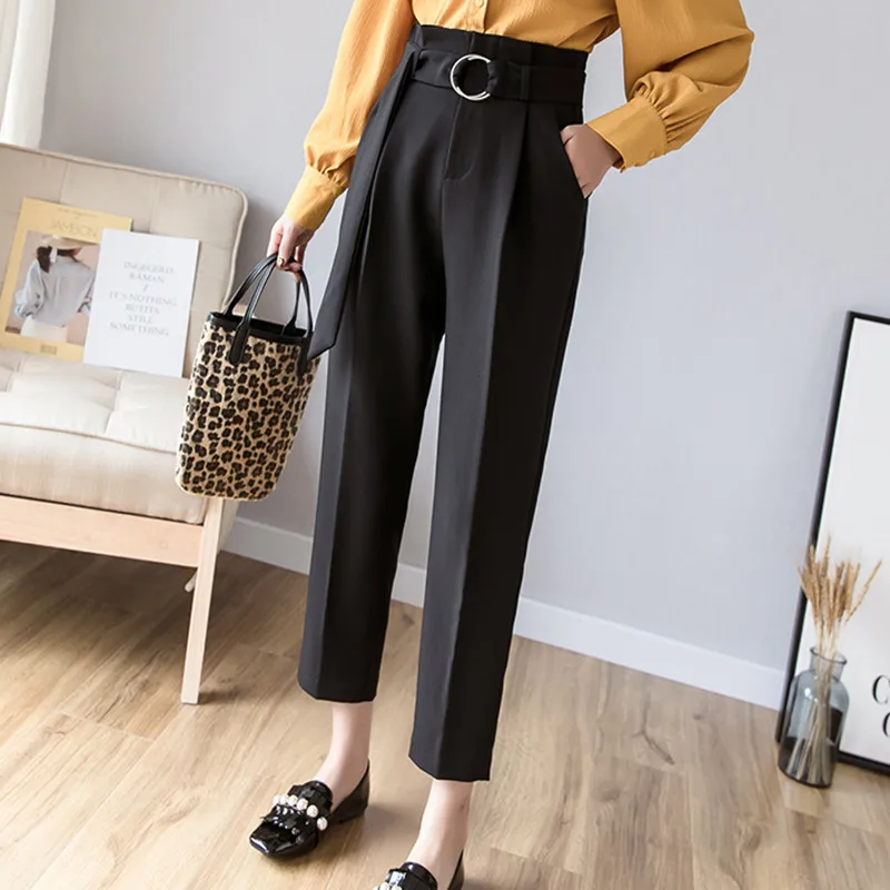 JUJULAND Женские брюки повседневные Летние черные абрикосовые узкие брюки размера плюс 2XL женские обычные эластичные брюки