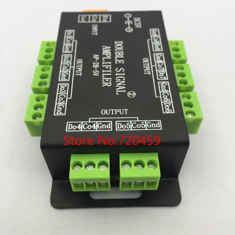Светодиодный двойной усилитель сигнала(повторитель) контроллер через SPI выходной сигнал 8 группы управления усилитель для ws2811 5050 светодиодные ленты