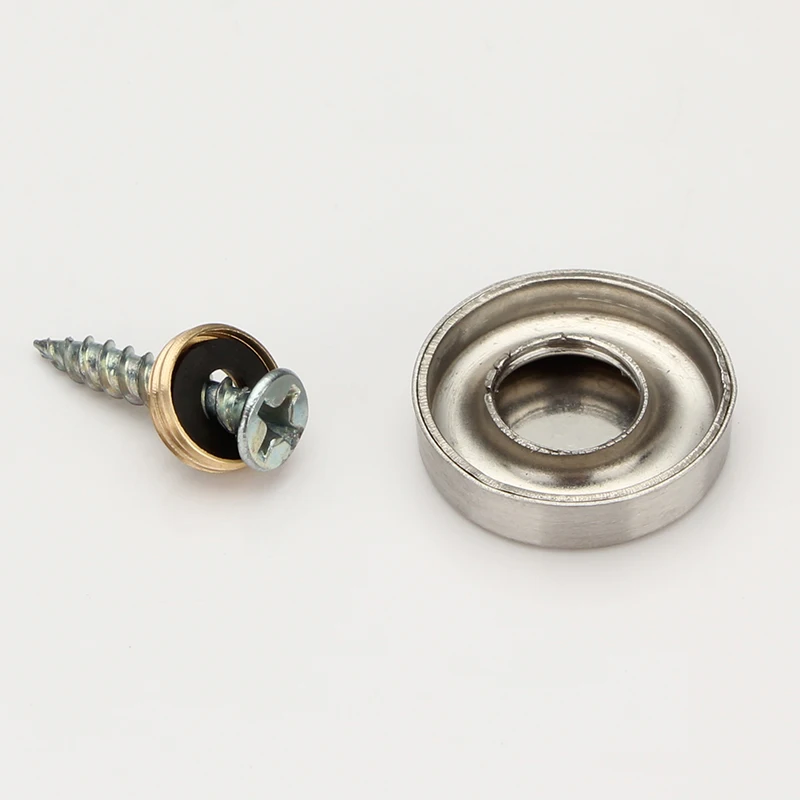 4Pcs 16Mm/19Mm/22Mm/25Mm/30Mm/40Mm Advertising Standoff Covers Stainless Steel 304 Flat Decorative Caps Cover Furniture Hardware 4