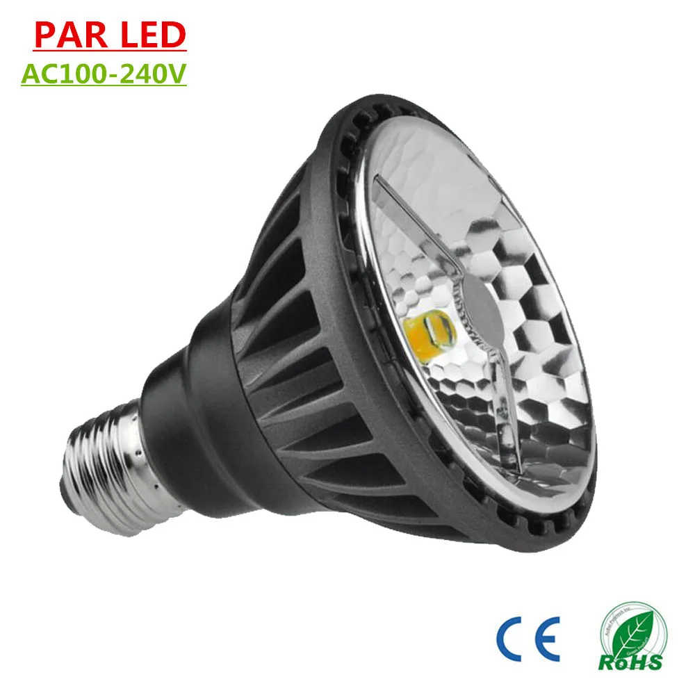 Бесплатная доставка Высокая мощность CREE Par30 LED Light Blub E27 15W AC 220V 230V 110V затемняемый