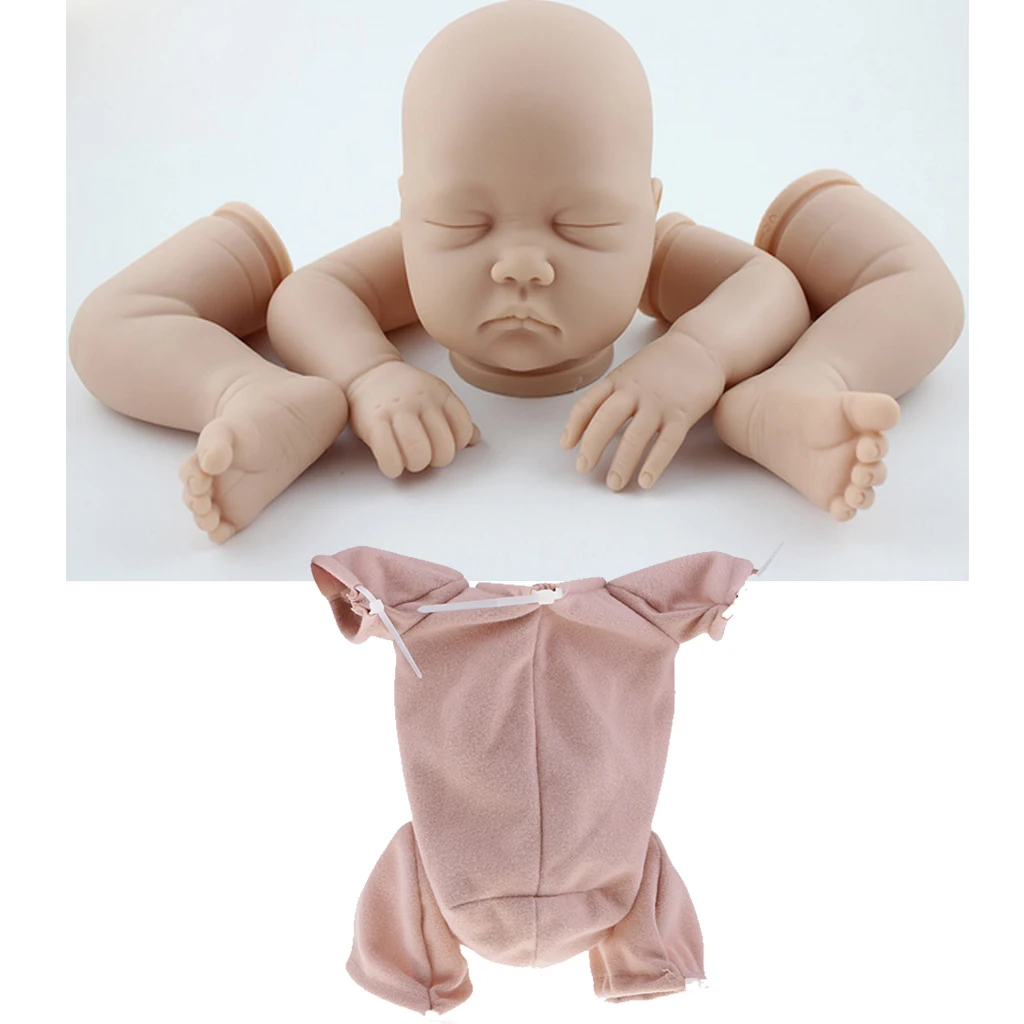 Blank 22inch Reborn Kit Head 3/4 Arms Full Legs Mold & Cloth Body Newborn Baby Doll Kids Birthday Gift