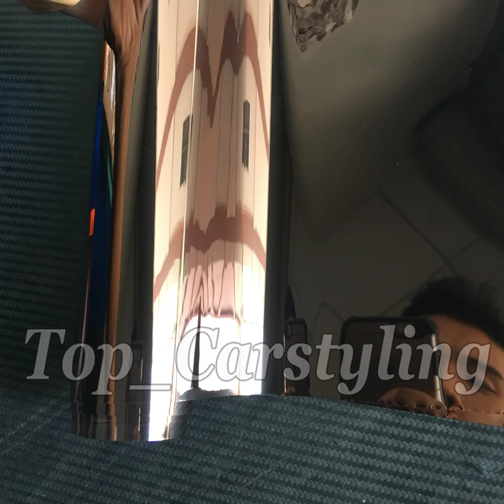 tea brown mirror chrome window tint film  (2)