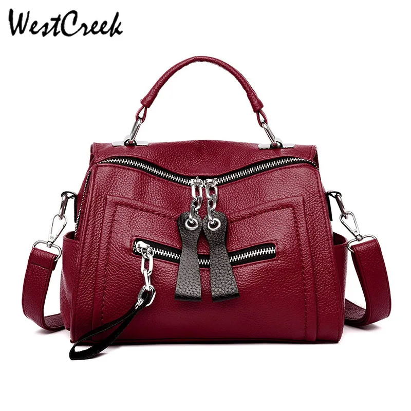 

WESTCREEK Brand Multifunction Bag for Women Leather Shoulder Handbags Women Big Capacity Messenger Bag Ladies Crossbody Bags Hot