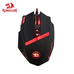 Redragon M801 Мамонт 16400 точек/дюйм программируемый Лазерная игровая мышь для ПК, 9 программируемых кнопок, 5 профили пользователей, вес тюнинг