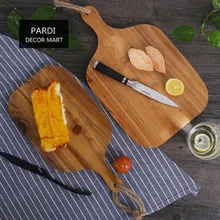 Хорошее Качество Древесины Акации плаху прямоугольник хлеб доска с ручкой 1 шт./лот