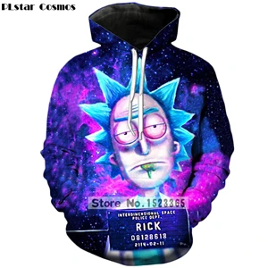 

PLstar Cosmos Brand clothing 2018 New Fashion 3D Hoodies cartoon rick and morty 3D Print Men Women hooded sweatshirt Pullovers