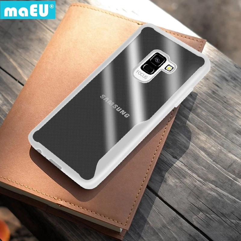 maEU for Samsung Galaxy A8 Plus 2018 Case Cover Simple Soft TPU Textured Slim Thin Phone Shockproof Sports Transparent |