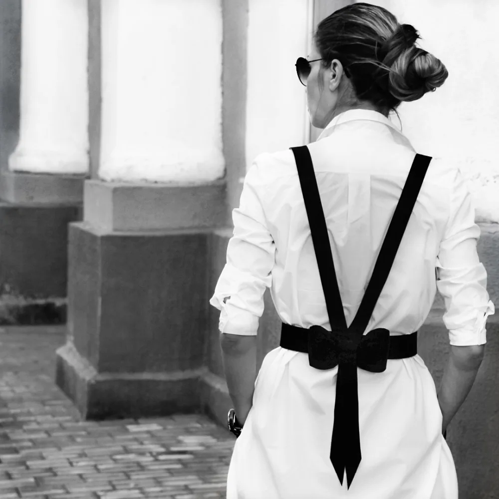 UYEE Sexy Pu Leather Women Body Harness Bondage Cage Bow Tie Waist Belt Rave Top Sexy Cosplay High Quality Garters LB-043