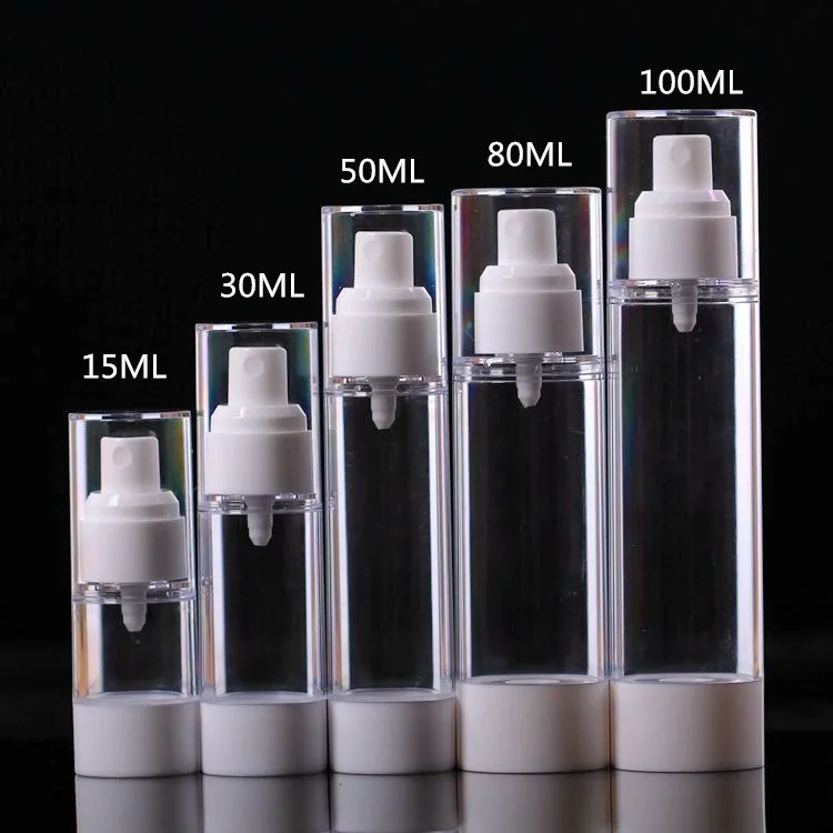 

15ml 30ml 50ml 100ml Empty Plastic Transparent Airless Sprayer Bottle Refillable Portable AS Plastic Lotion Perfume Bottling