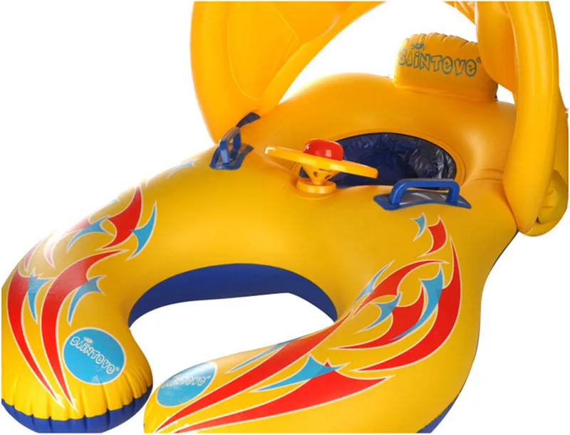 Надувной детский мать плавательный круг кольцо купания сиденья Лодка с козырек от солнца плавающая игрушка Детские пляжные аксессуары для бассейнов