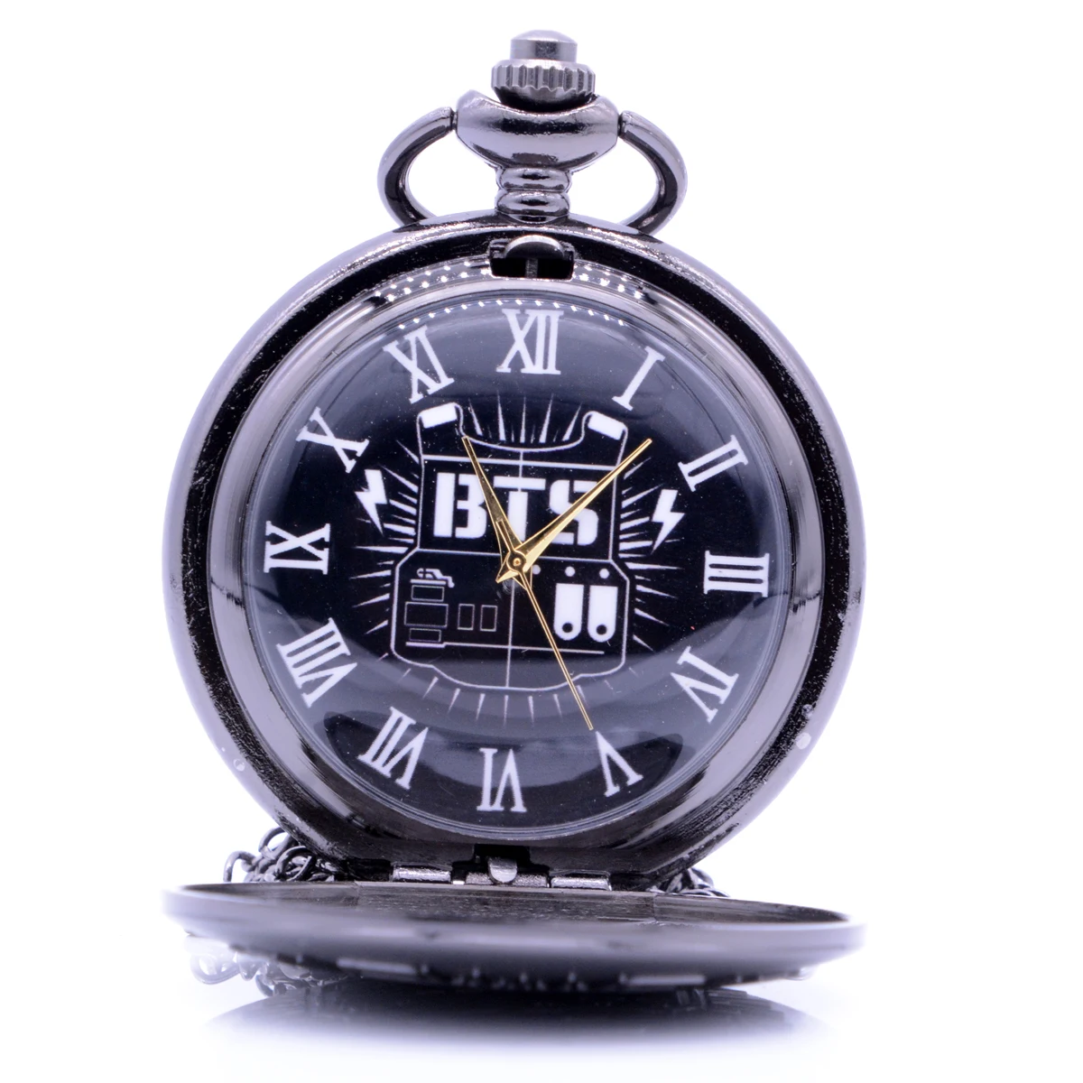 Античный BTS кварцевые карманные часы Аналоговые кулон ожерелье цепь Мужские Женские часы подарок на день рождения relogio de bolso черный бронзовый