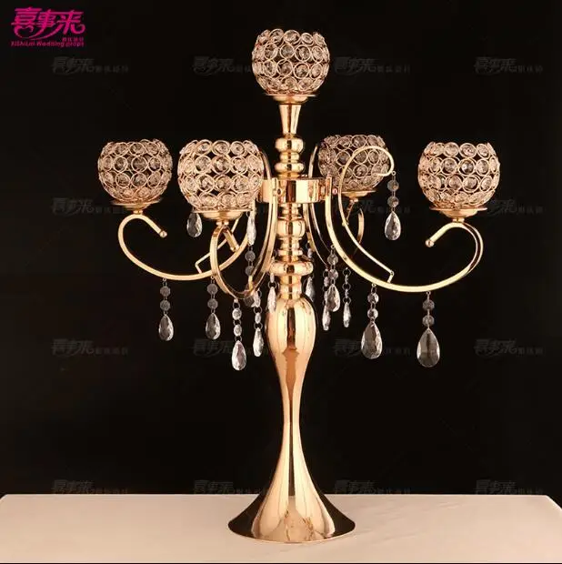 New Wedding Crystal Candlestick Arrangement Five Candlestick Road Bringing Wedding Candlestick Projects Scene Arrangement Table
