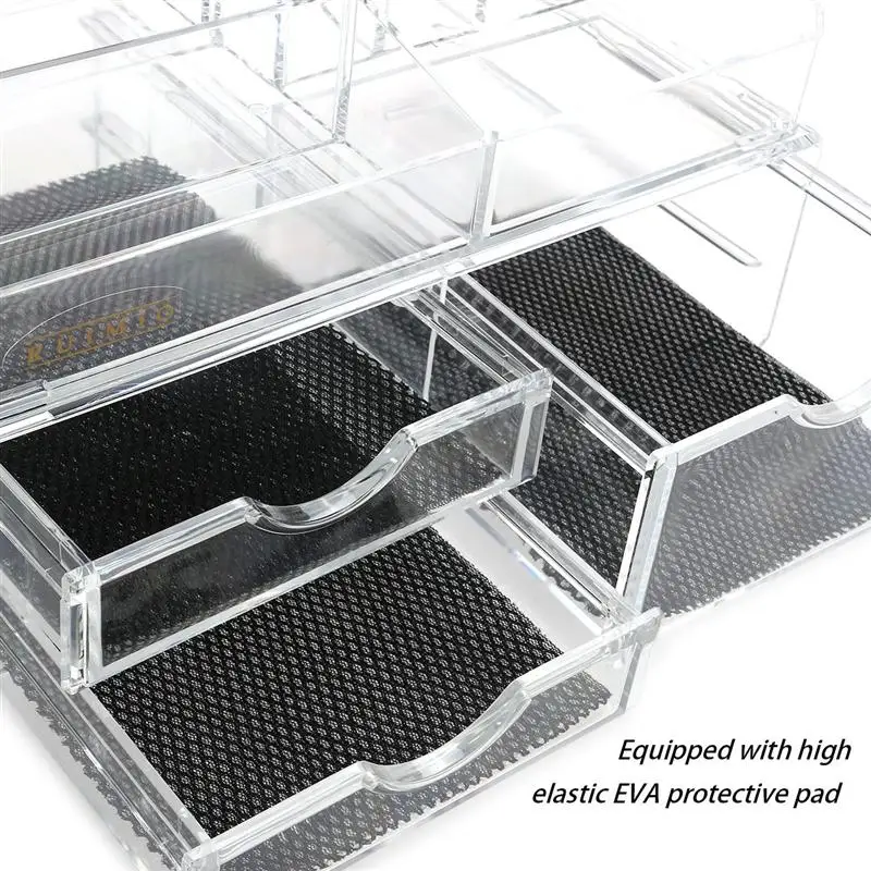 3 ящика стиль Косметика для макияжа коробка для хранения ювелирных изделий ящик Органайзер(прозрачный