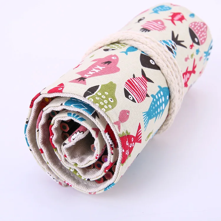 

School Stationary Students Pencil Bags Lovely Ocean Pattern Colored Pencil Case Canvas Pencil Pouch Pen Curtain