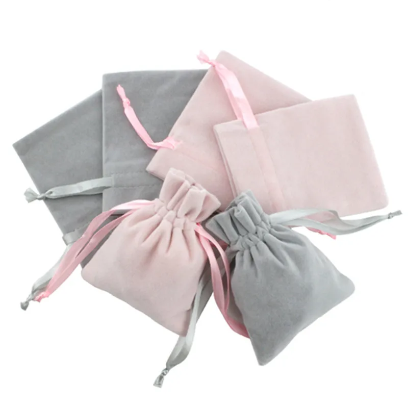 

3x4inch Pink Drawstring Velvet Bags Wedding Party Favor Jewelry Candy Storage Gift Bag Packaging Small Jewelry Pouches