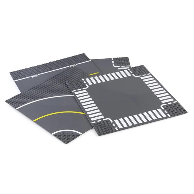 Plaque Legoed lepins Building floor Road Plate Straight Crossroad Curve T-Junction Compatible Legoing Brands Building Blocks Toy Plaque Legoed lepins Building floor Road Plate Straight Crossroad Curve T-Junction Compatible Legoing Brands Building Blocks Toy