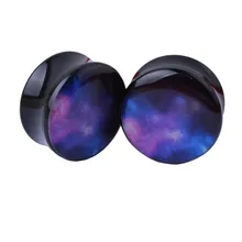 Новое поступление 1 пара акриловый звездное небо логотип дизайн седло Ушная пробка Туннель ювелирные изделия пирсинг тела 6 мм-25 мм на выбор