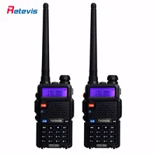 2pcs Portable Walkie Talkie Retevis RT-5R 5W VHF UHF 136-174&400-520MHz Handy Ham Radio Transceiver Two Way cb Radio For Hunting
