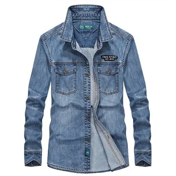 

New Arrival Casual Soft Denim Shirt Men High Quality Cotton Brand Men Shirts camisa social masculina