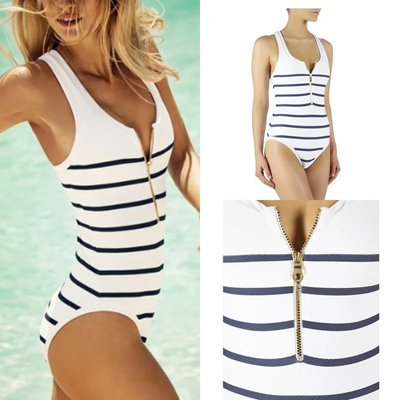 

2017 Hot Women Swimwear Sexy Monokini Striped One Piece Bulls Bodysuit Bikini Swimsuit Bathing Suit Bikini