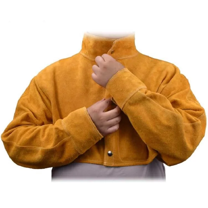 Protective Apparel Flame Retardant Safety Clothing Protective Welding Work Cowskin Leather Welding Clothing for Welders