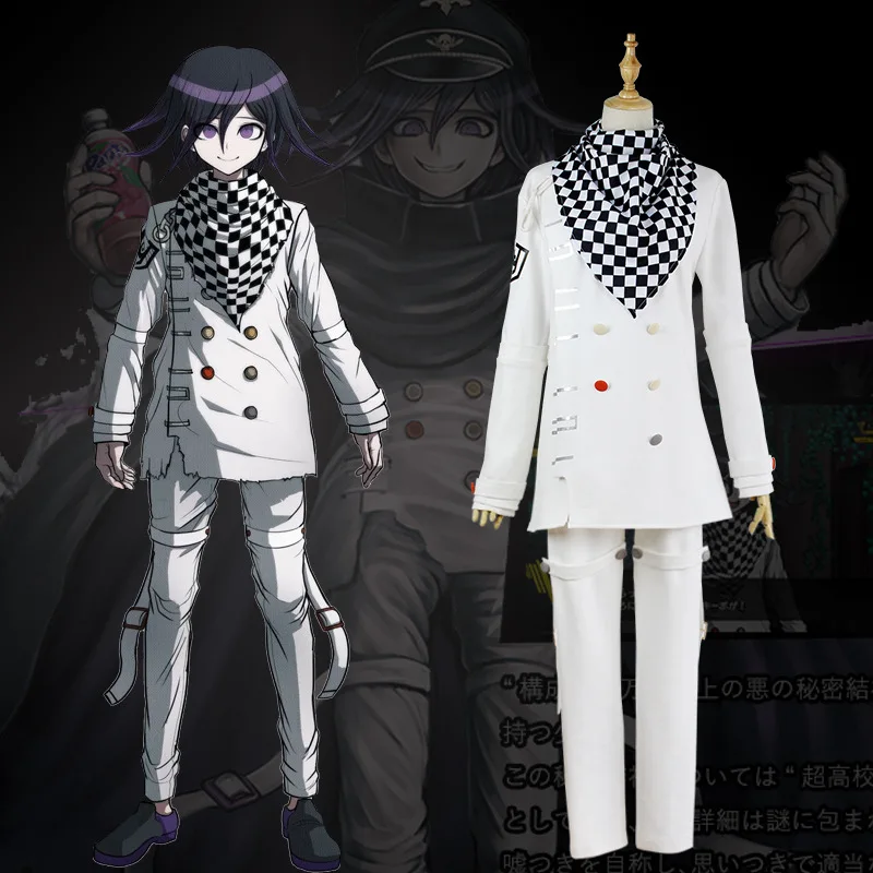 6 шт. аниме Danganronpa V3 Ouma kokichi косплей костюм японская игра школьная форма костюм наряд костюм шляпа и парик