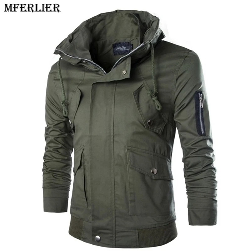 MFERLIER Winter men cheap jackets military Tactics ArmyGreen casual