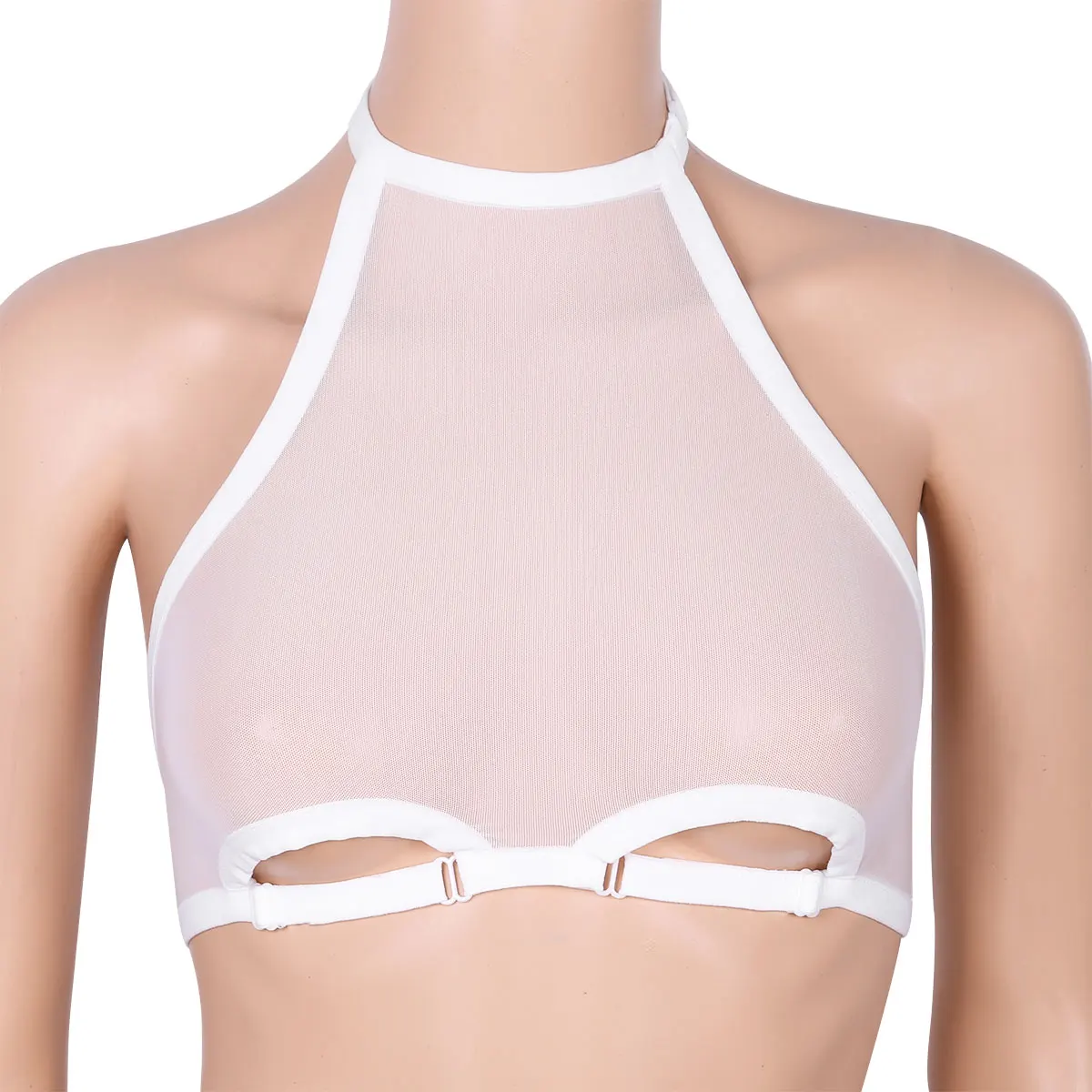 white crop mesh top