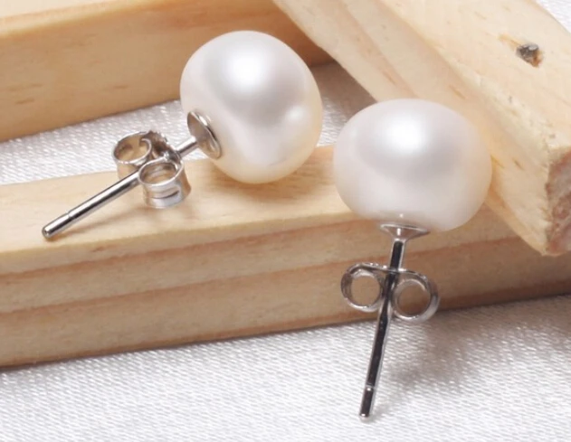 +++ Natural Freshwater Pearl Earrings 6-7mm hot sale cheap 925 sterling silver stud earrring | Украшения и аксессуары