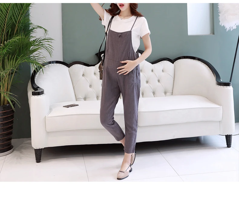 

Fashion Summer Pregnancy Clothes Cotton Maternity Pants Suspender Trousers Belly Band & Support Overalls For Pregnant Women