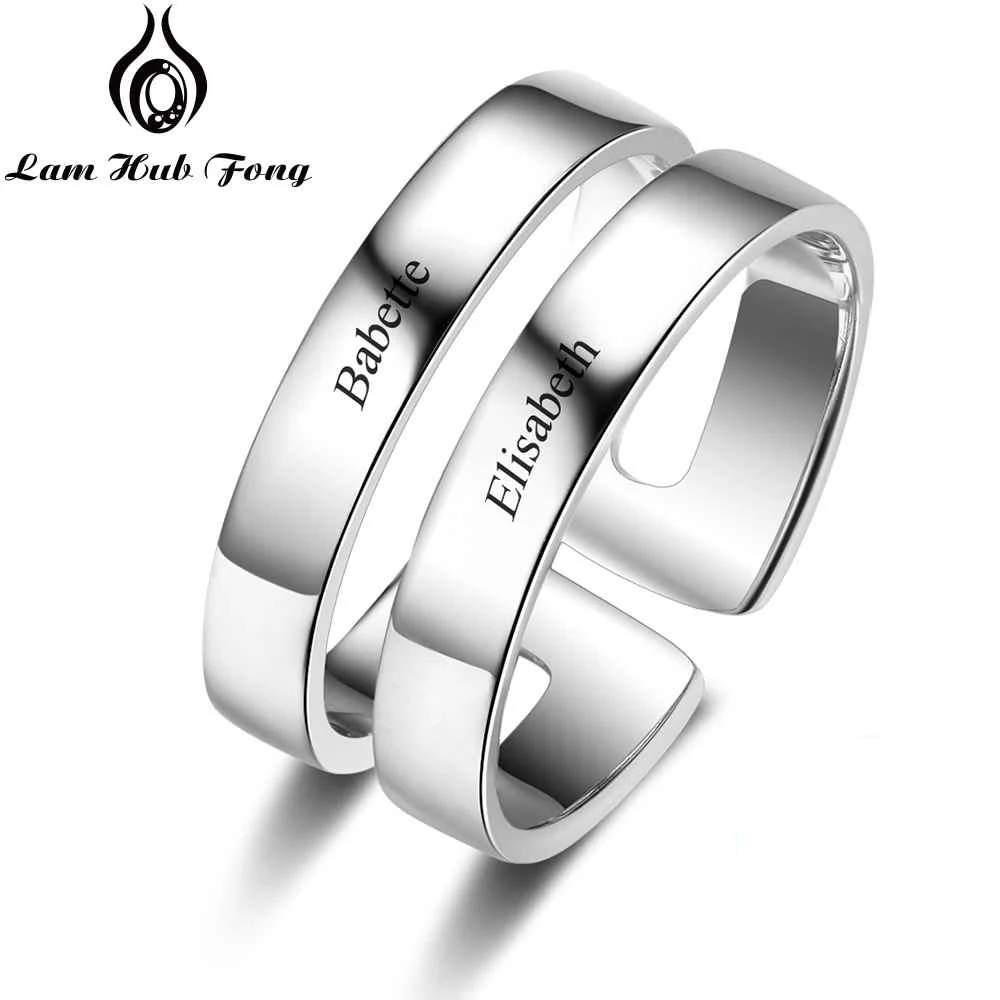 

Custom Couple Ring Personalized Name Ring Engraved Lover's Name Date Fashion Jewelry Anniversary Gift for Women (Lam Hub Fong)