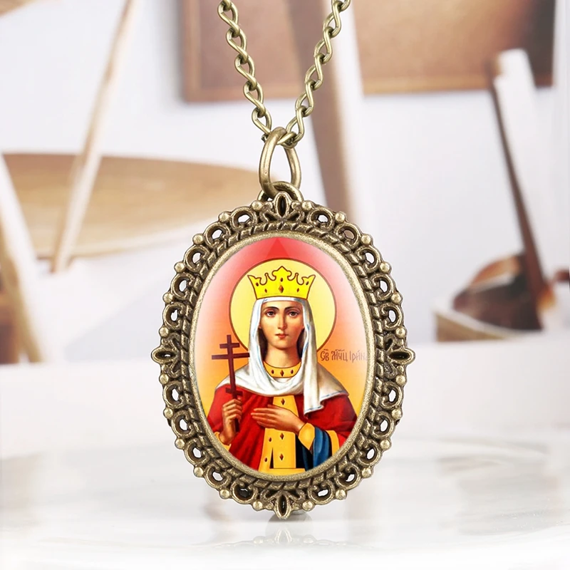 Unique Virgin Mary Necklace Quartz Pocket Watch Mother Mary Catholic Religious Pendant Gifts Necklace Women as Collectibles 2019 2019 2020 2021 (23)