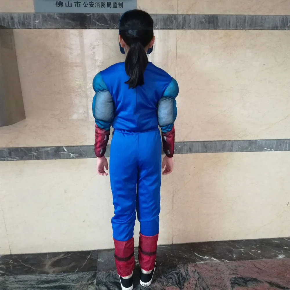 Classic Superhero Muscle Captain America Costume Avengers Endgame Cosplay Superman Halloween Party Costumes for Boys Girls