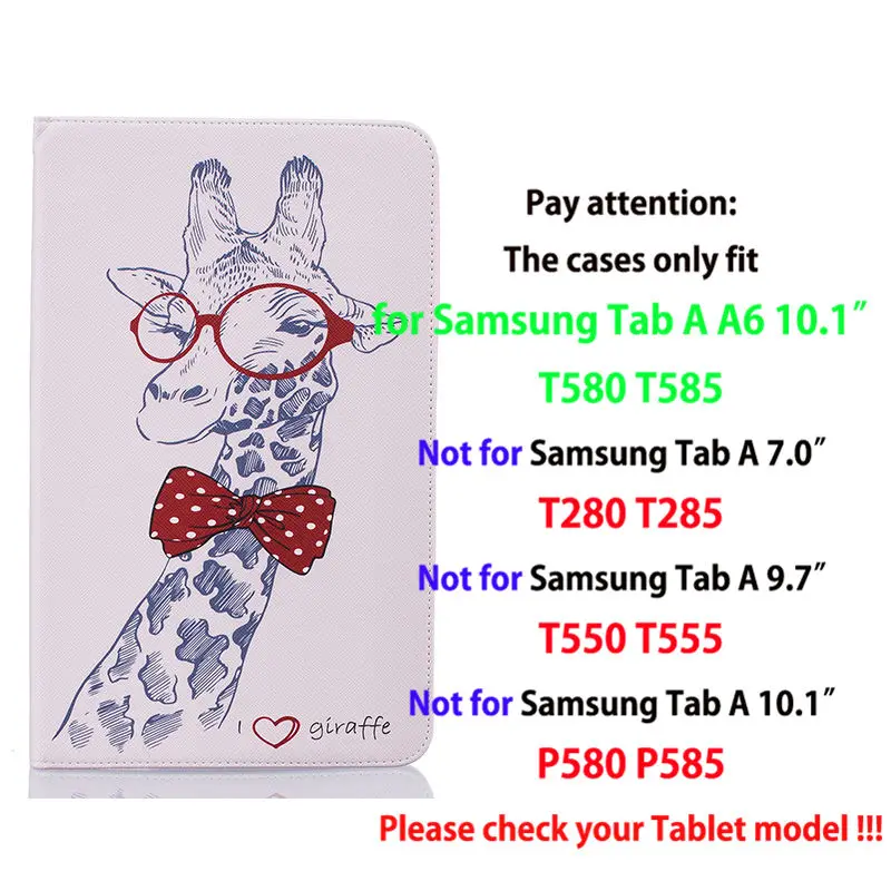 Модный чехол с рисунком для samsung Galaxy Tab A, A6, 10,1,, T580, T585, T580N, чехол, подставка для планшета, кожаный чехол+ стилус+ пленка - Цвет: L011