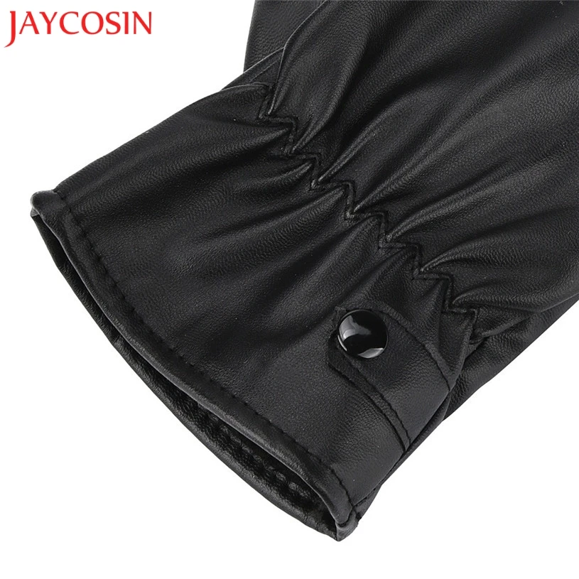 Мужские перчатки JAYCOSIN из натуральной овечьей кожи черные для сенсорного экрана